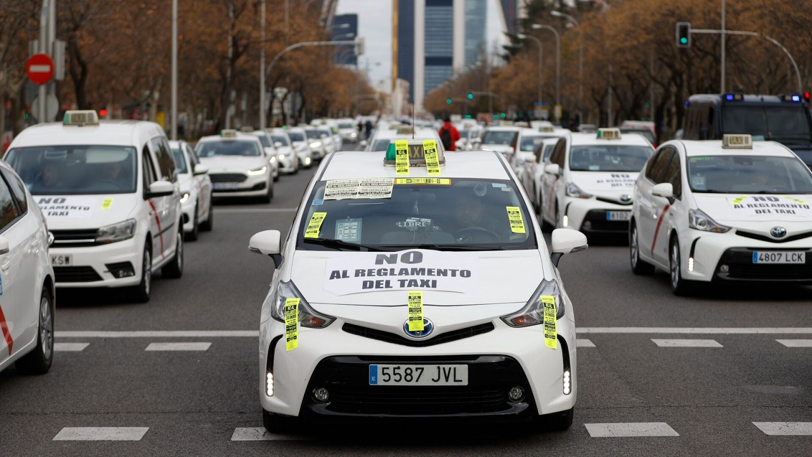 Manifestación de taxistas en Madrid
