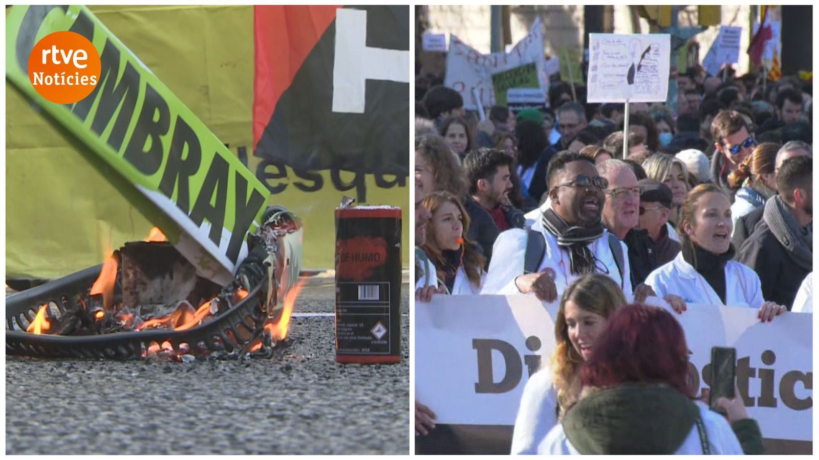 Segona jornada de vaga d'educació i sanitat a Catalunya
