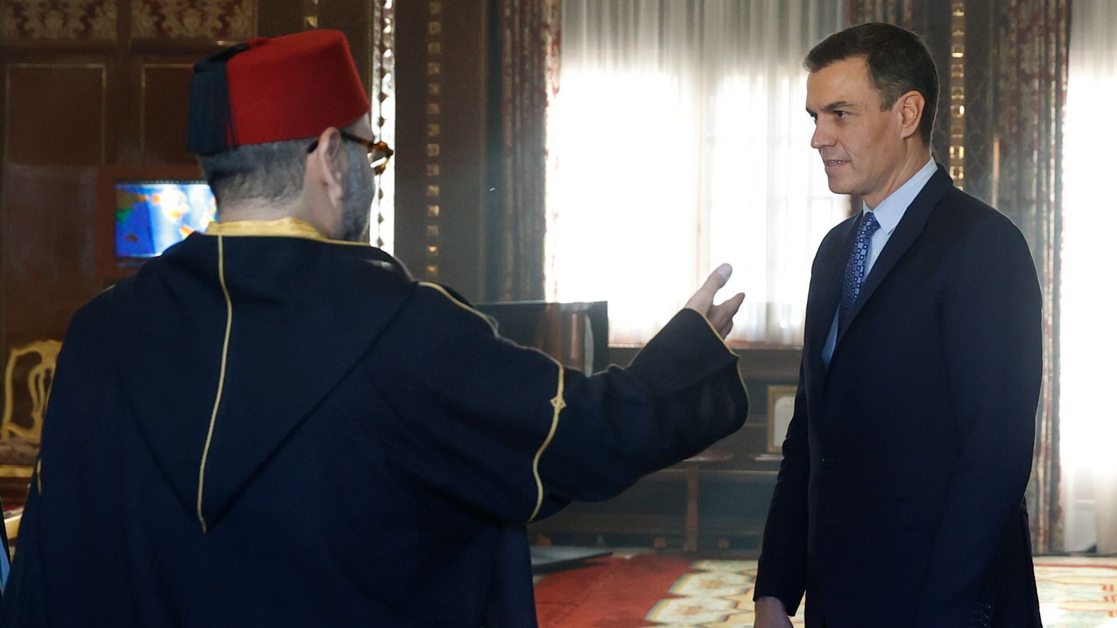 Imagen del último encuentro entre Sánchez y Mohamed VI, en abril del pasado año en Rabat