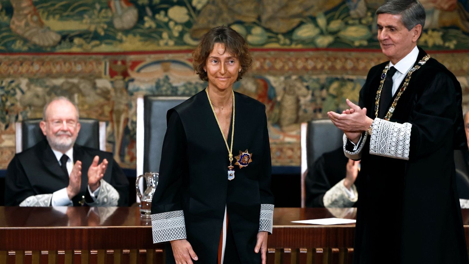 Laura Díez durante su toma de posesión como nueva magistrada del Tribunal Constitucional