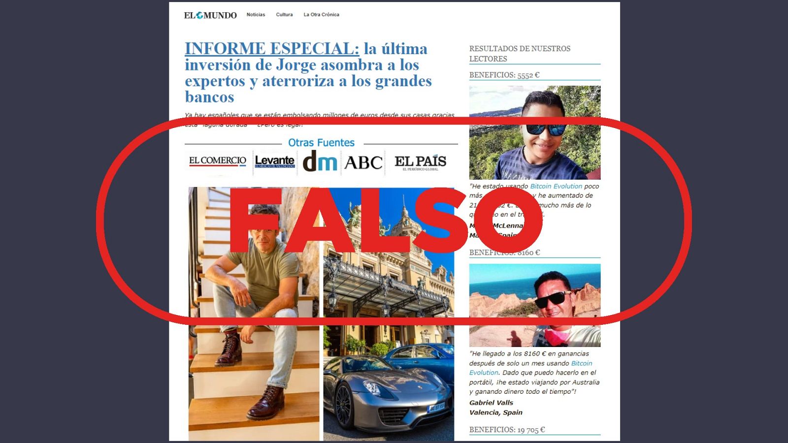 Captura del sitio web fraudulento que promociona una plataforma de compraventa de criptomonedas