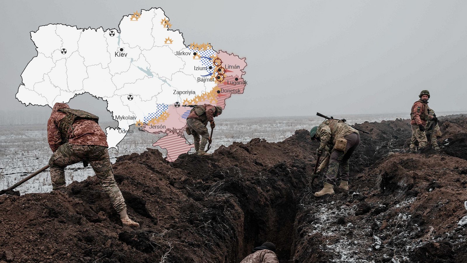 El mapa de la semana 50 de la guerra de Ucrania