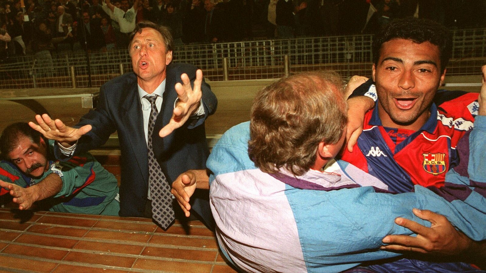 Johan Cruyff y Romário durante la temporada 93/94