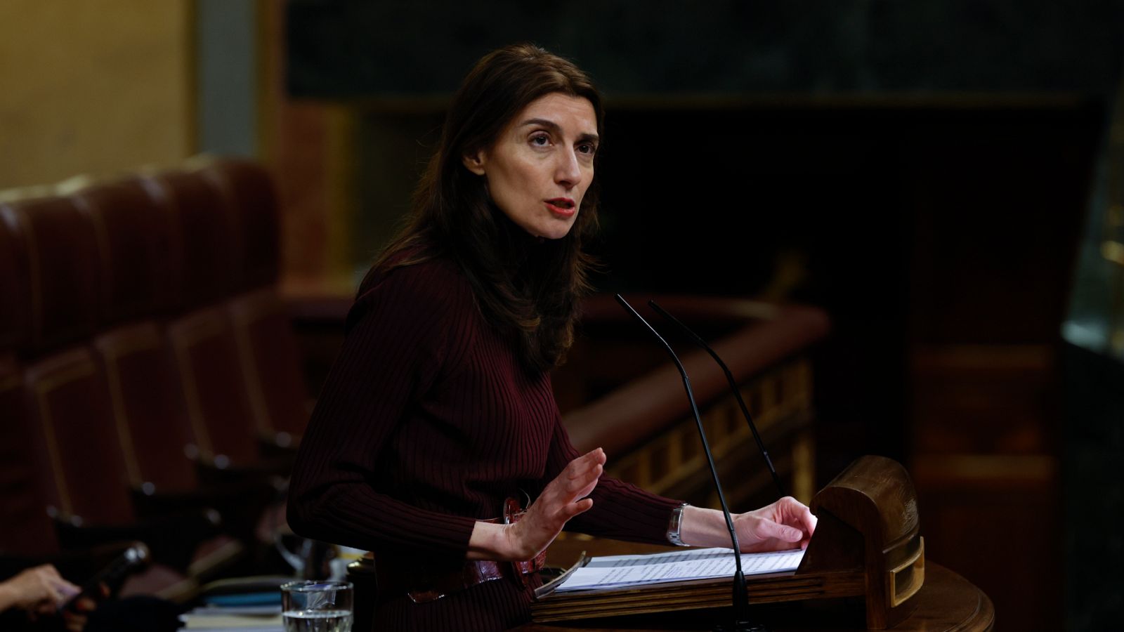 La ministra de Justicia, Pilar Llop, interviene durante el pleno del Congreso