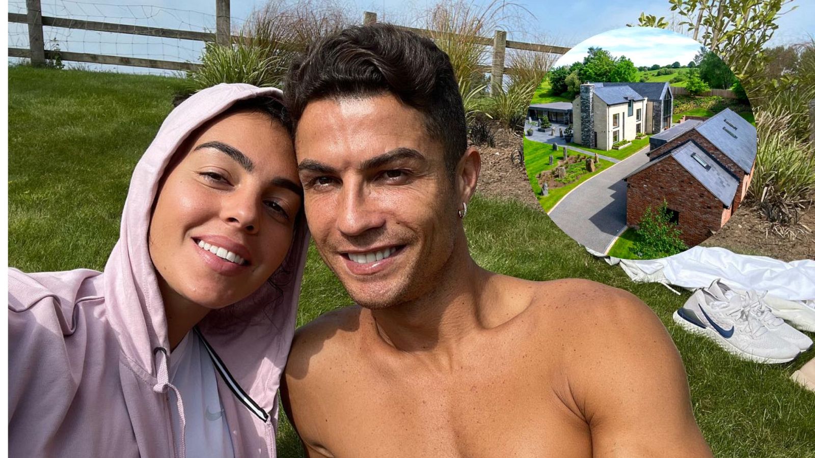 Cristiano Ronaldo y Georgina en su casa de Manchester