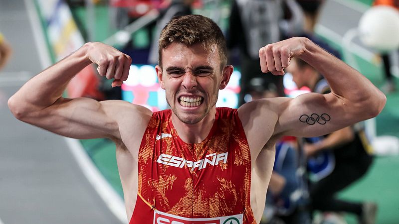 Adrin Ben, oro en 800, y Mechaal plata en 3.000, nicas medallas de Espaa en el Europeo de pista cubierta