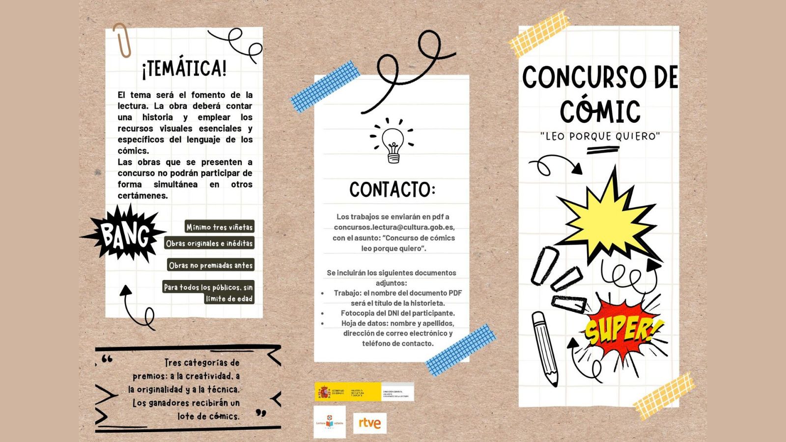 Participa en el primer concurso amateur de cómic: Leo porque quiero, organizado por el Ministerio de Cultura y deporte a través de la Dirección General del Libro y Fomento de la Lectura