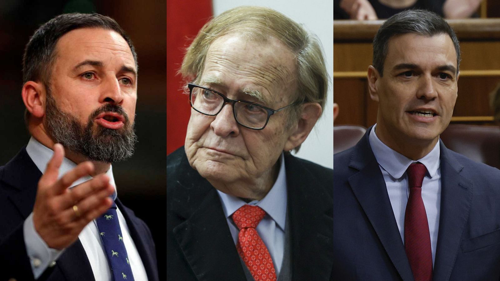 Santiago Abascal, Ramón Tamames y Pedro Sánchez