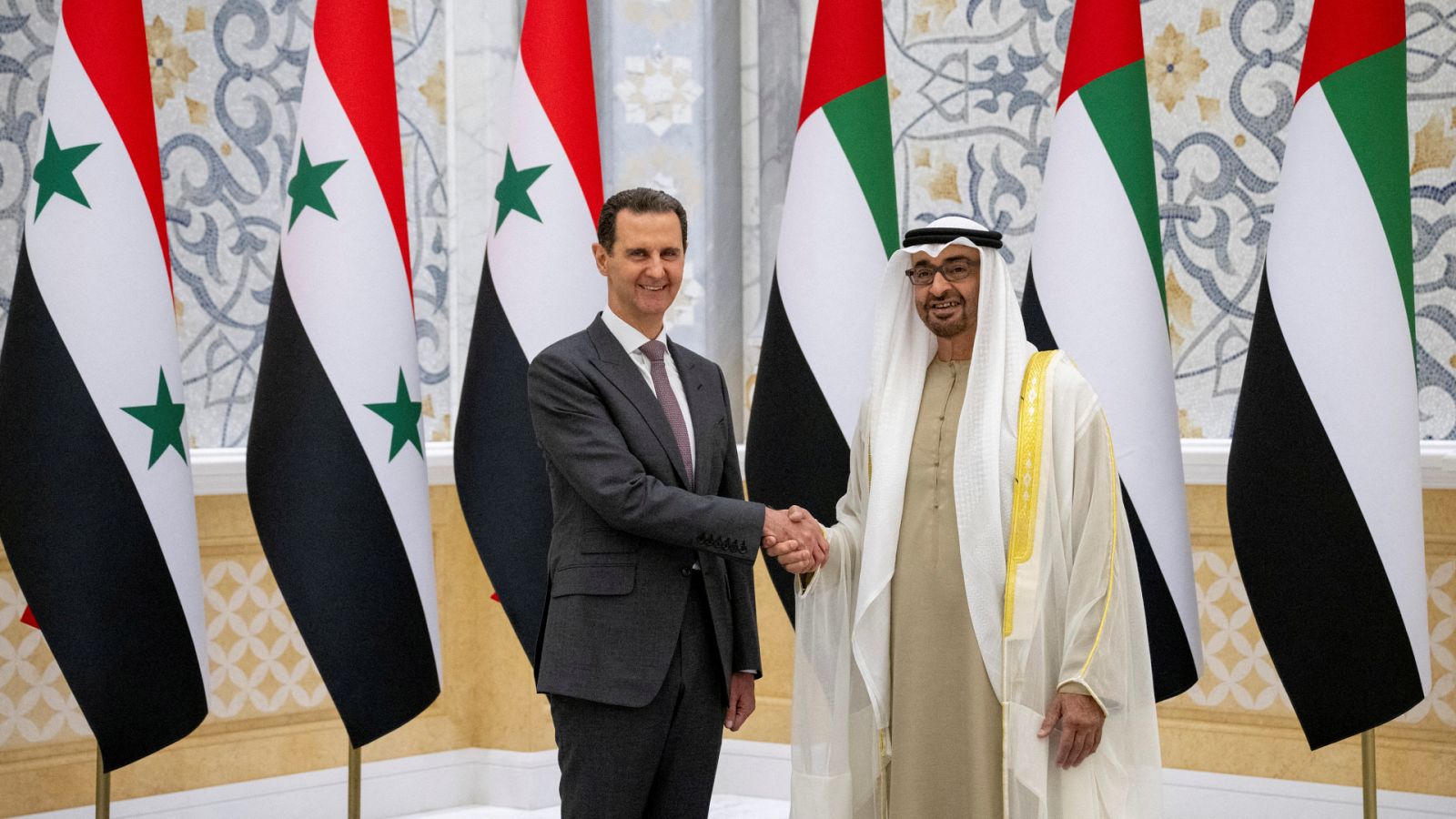 Bashar al-Assad y Mohamed bin Zayed Al Nahyan, en una reunión en Abu Dhabi