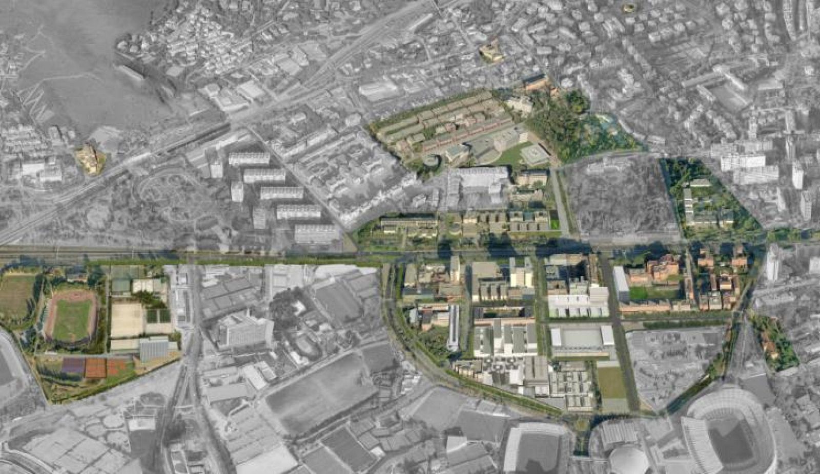 Imatge virtual dels nous edificis de la UB al Campus Diagonal