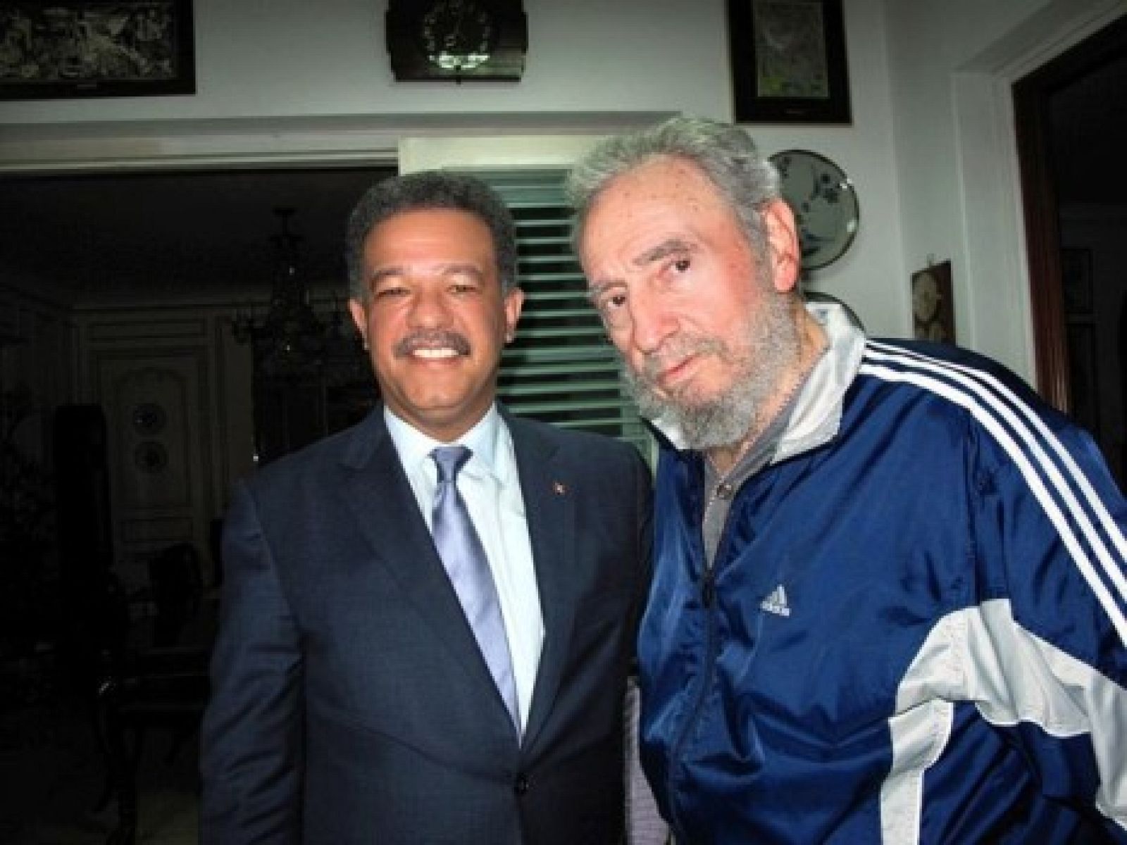 Fidel Castro con el presidente de la República Dominicana, Leonel Fernández