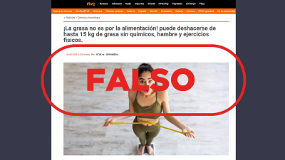 RTVE no difunde un falso remedio que promete perder 15 kilos sin ejercicio, es falso 