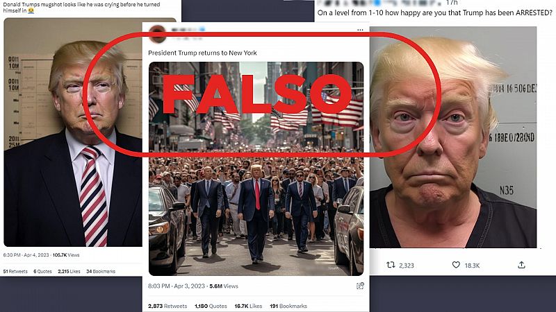 Estas fotos de Trump tras comparecer ante un juez en Nueva York son falsas