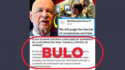 El Foro Econmico Mundial no ha contratado a 'millones de guerreros de la informacin' 