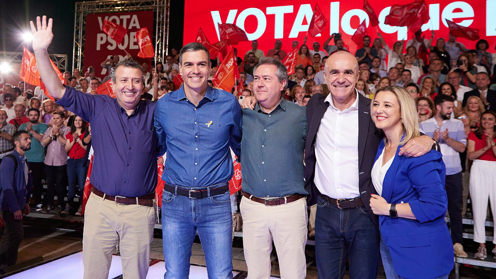 Pedro Sánchez, en un acto de campaña en Sevilla
