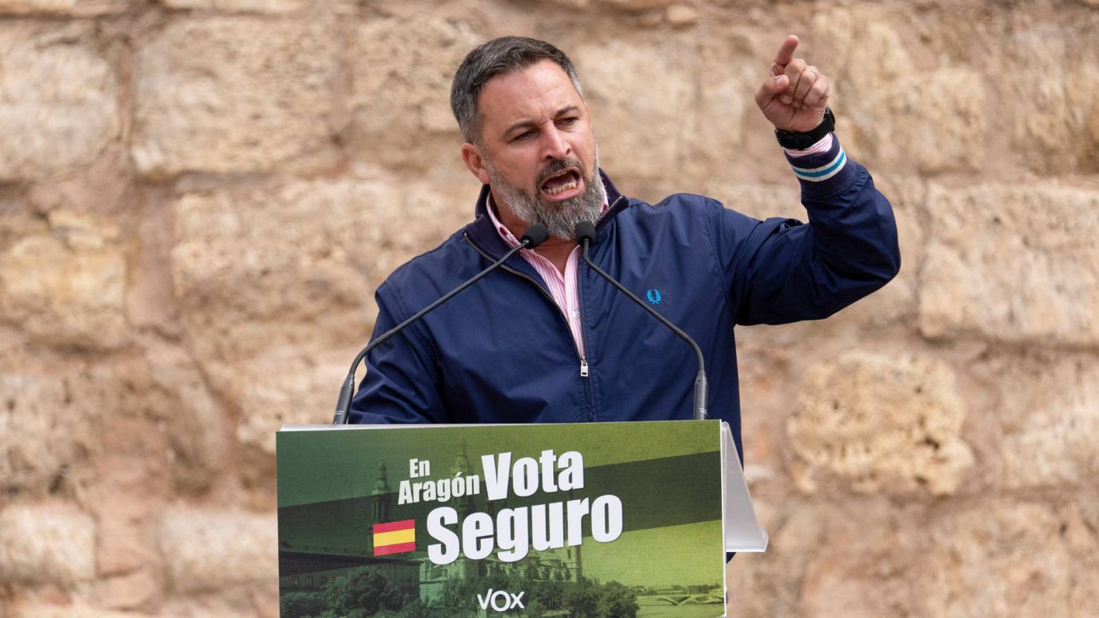 Abascal en un mitin en Teruel