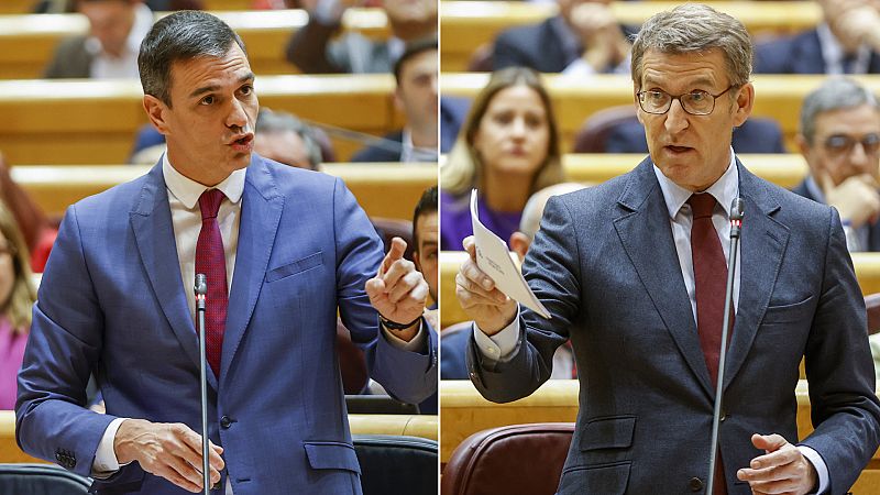 Sánchez y Feijóo, duelo de alta tensión en el Senado en medio de la polémica por las listas de Bildu