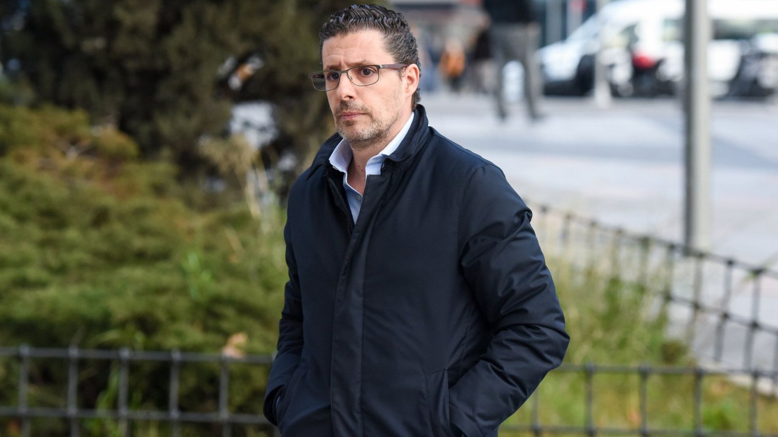 El comisionista Alberto Luceño a su llegada a declarar en los juzgados de Plaza de Castilla