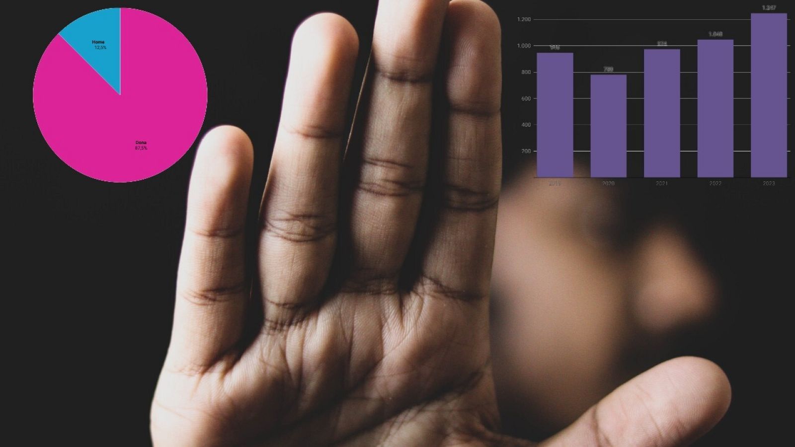 La majoria de les víctimes que denuncien agressions sexuals són dones en un 87,5 %