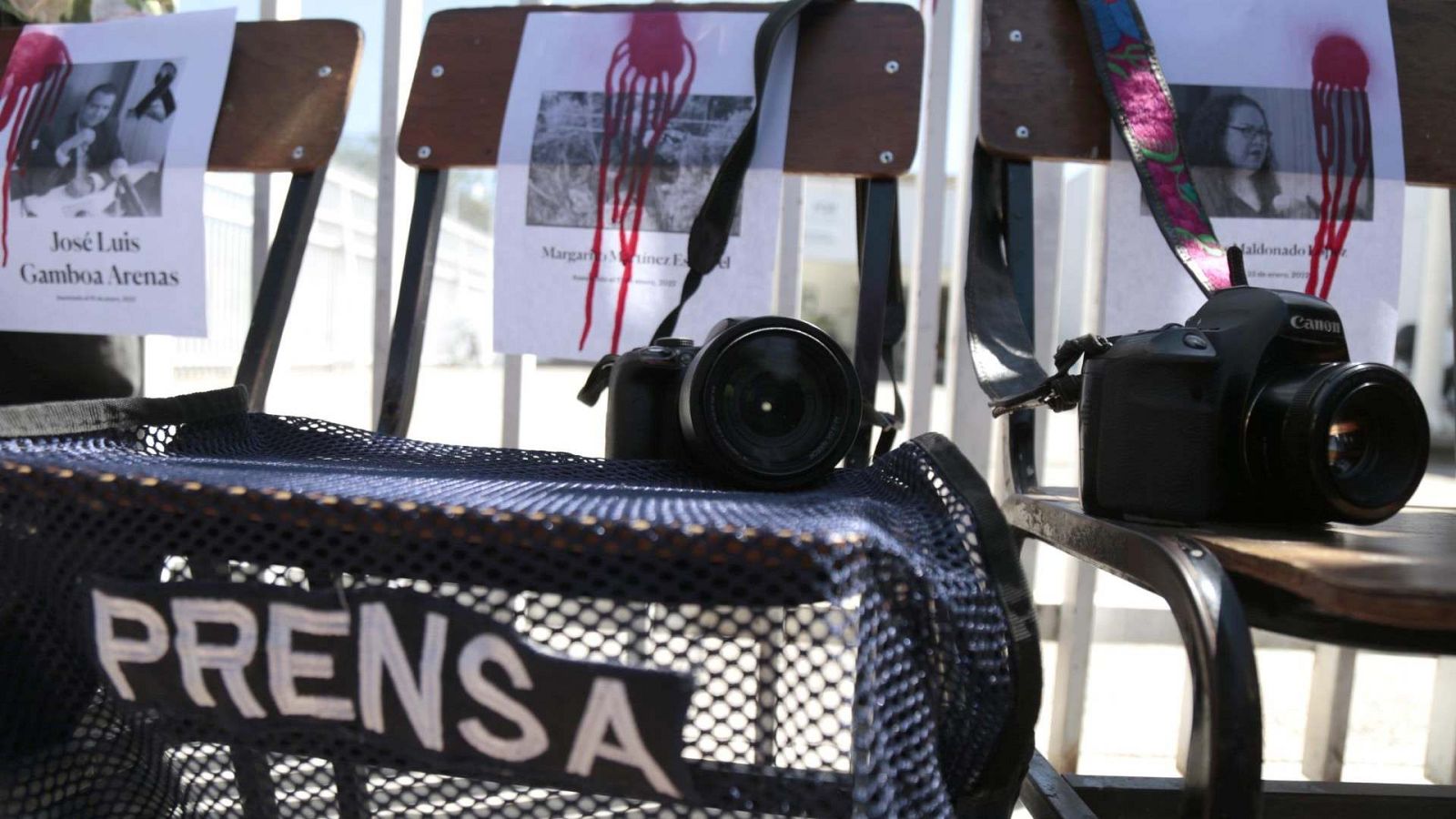 Imagen de archivo de una protesta para exigir el cese de la violencia contra los periodistas en México.