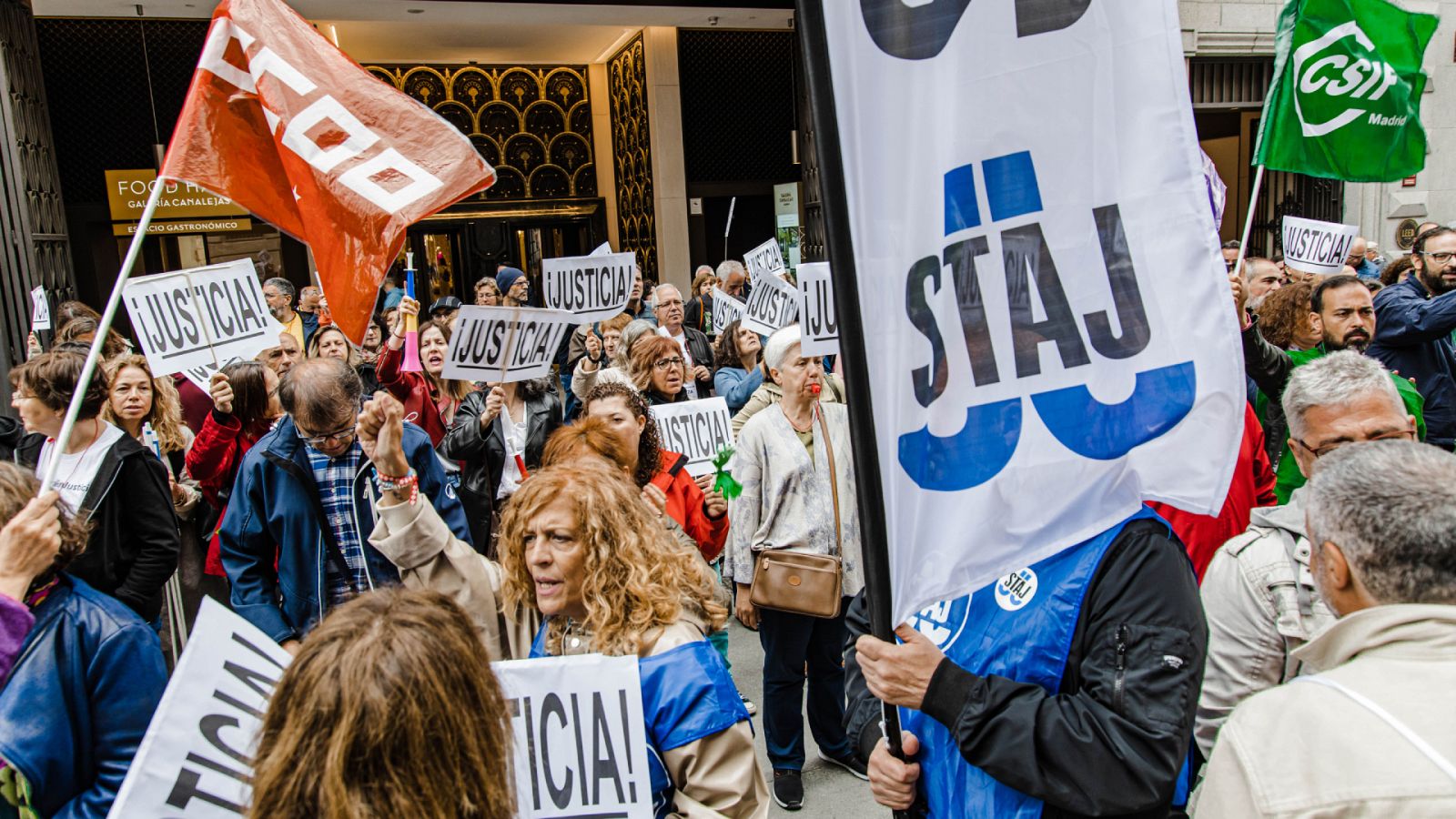 Funcionarios de la Administración de Justicia, durante una concentración