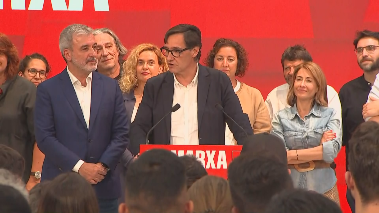 El primer secretari del PSC, Salvador Illa, a la seu del PSC