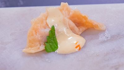 Receta de gyozas al vapor rellenas de gamba blanca