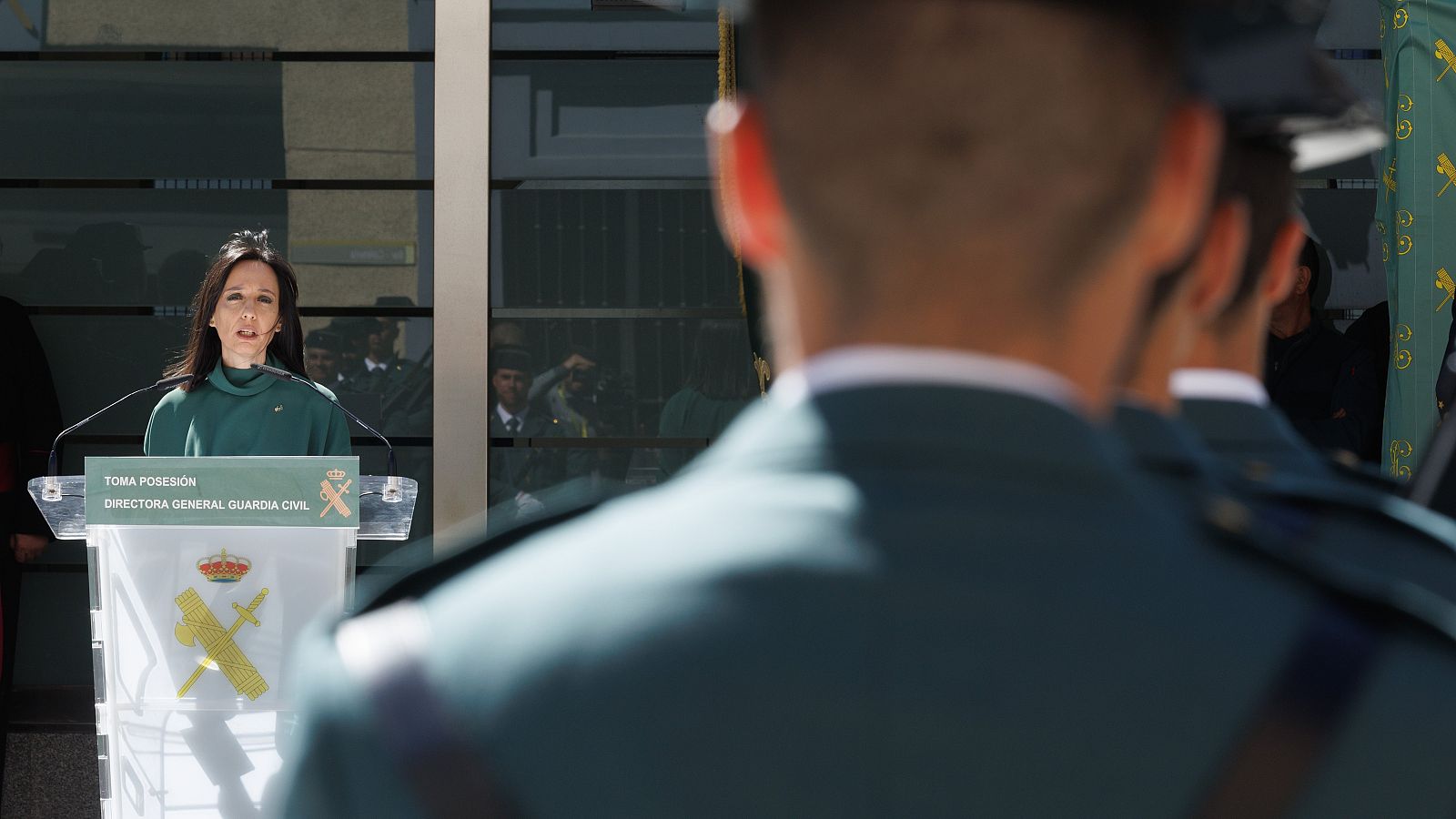 Mercedes González durante la toma de posesión de su cargo al frente de la Guardia Civil 