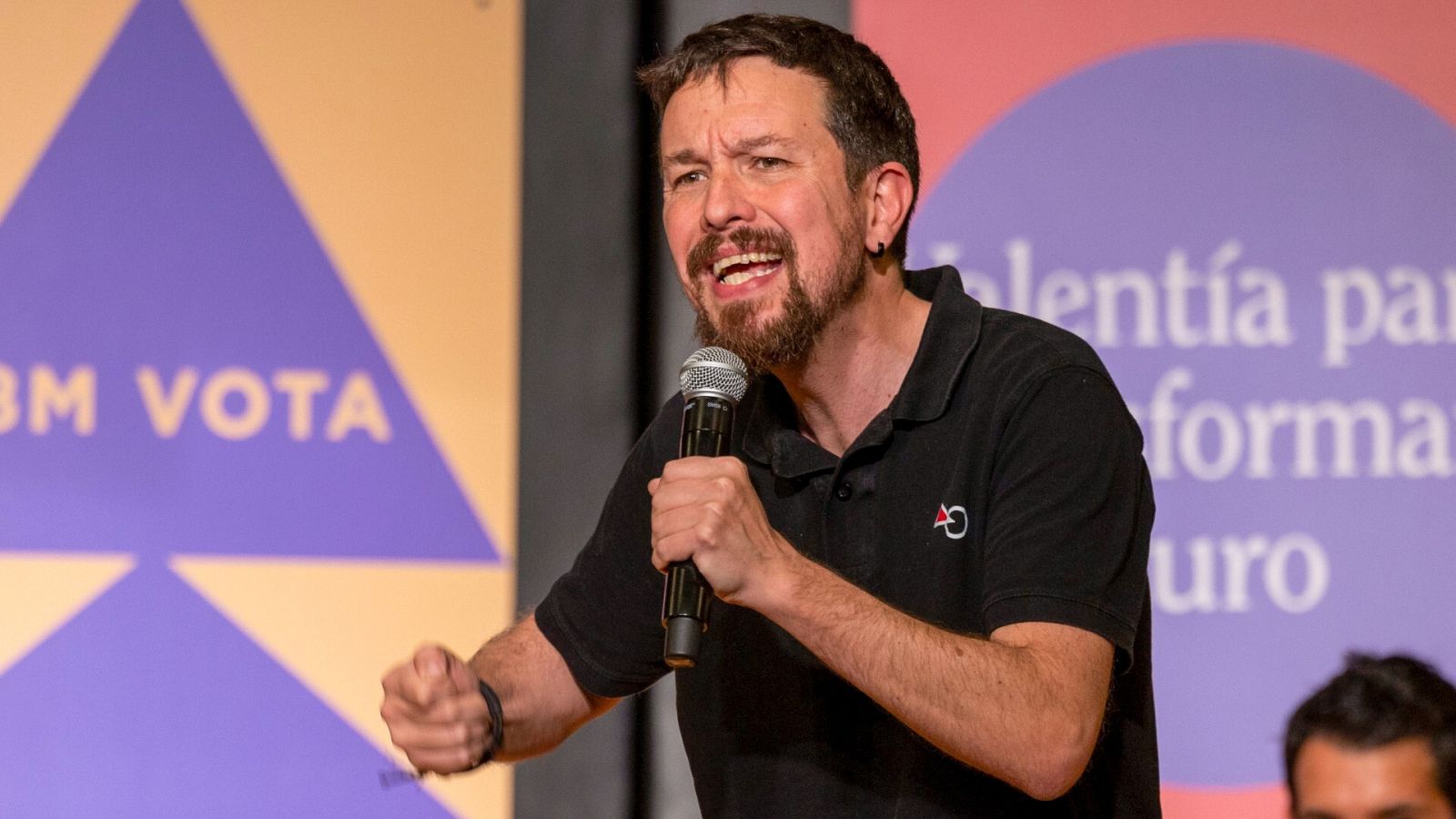 El exlíder de Podemos Pablo Iglesias, durante un acto electoral de la pasada campaña electoral