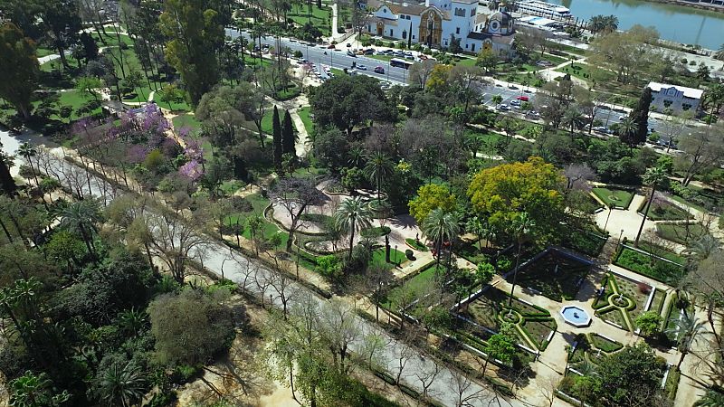 El parque de Mar�a Luisa de Sevilla: agua, luz, olor de azahar y azulejos, en un hermoso jard�n mediterr�neo