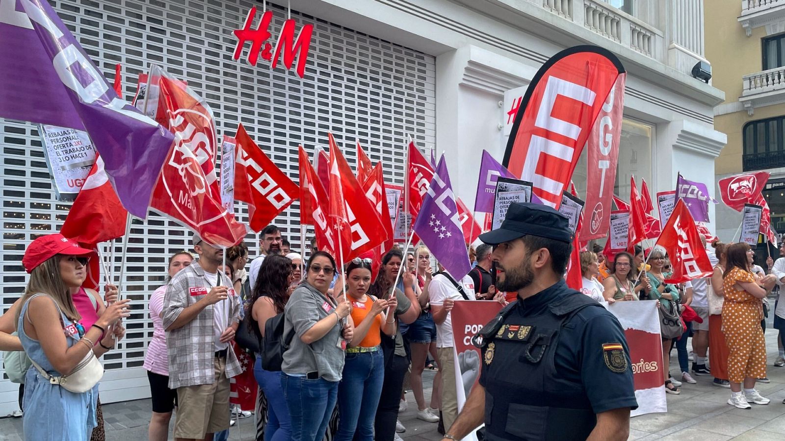 Protesta de las empleadas de H&M este martes
