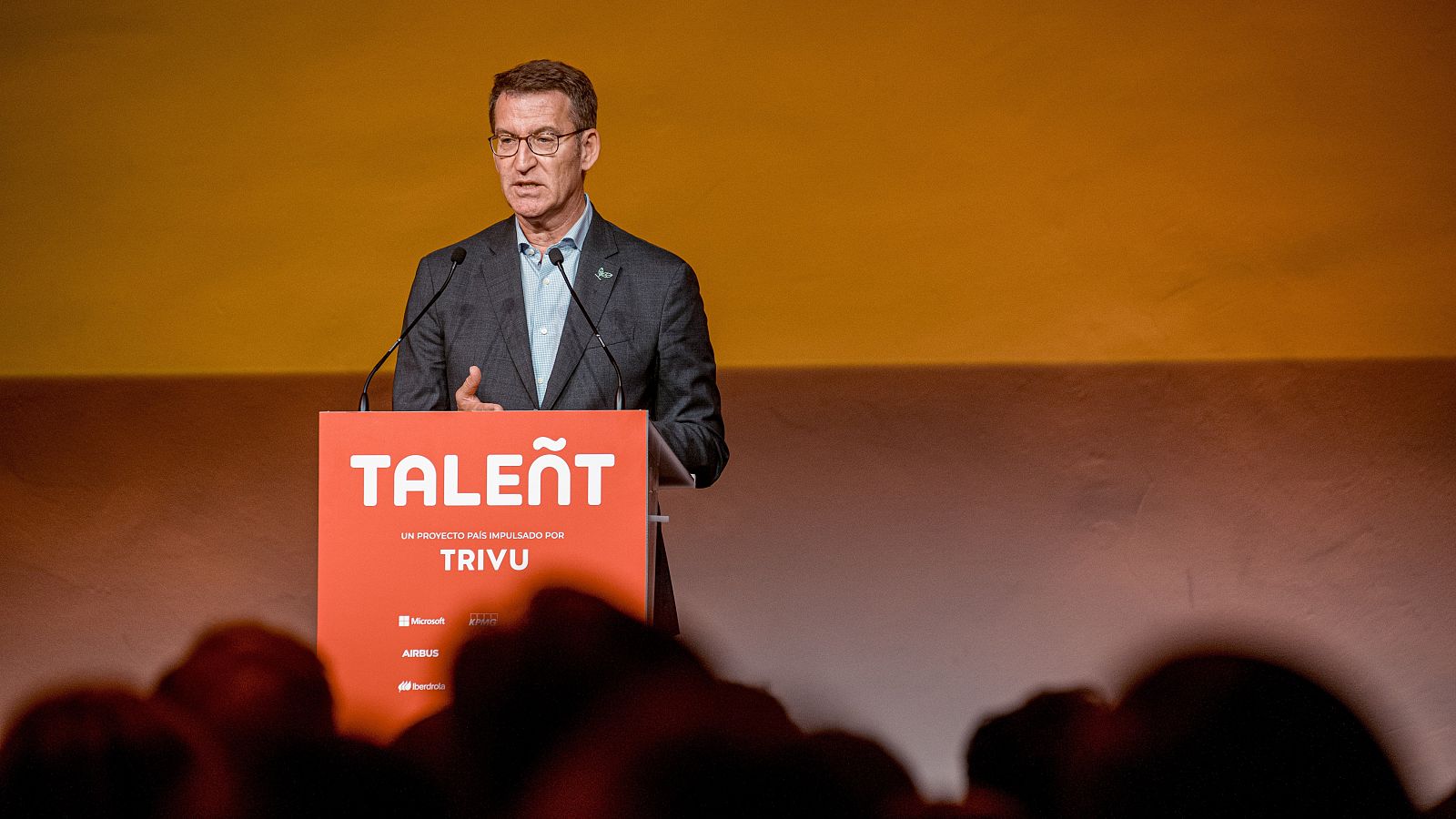 Alberto Núñez Feijóo durante un acto en Madrid
