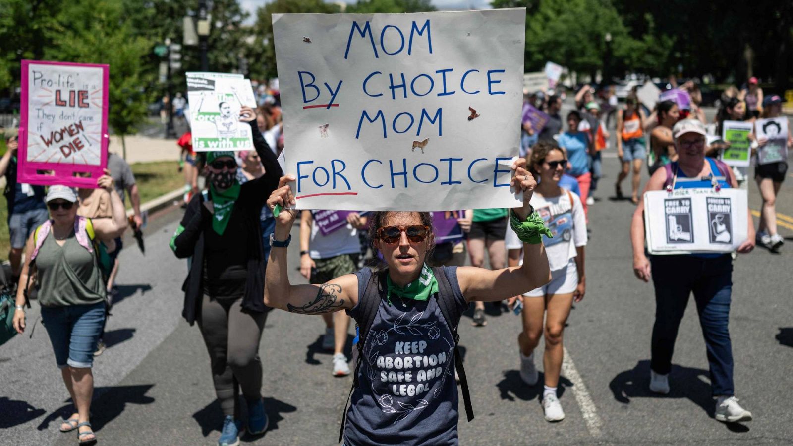 Manifestación en defensa del derecho al aborto en Washington.