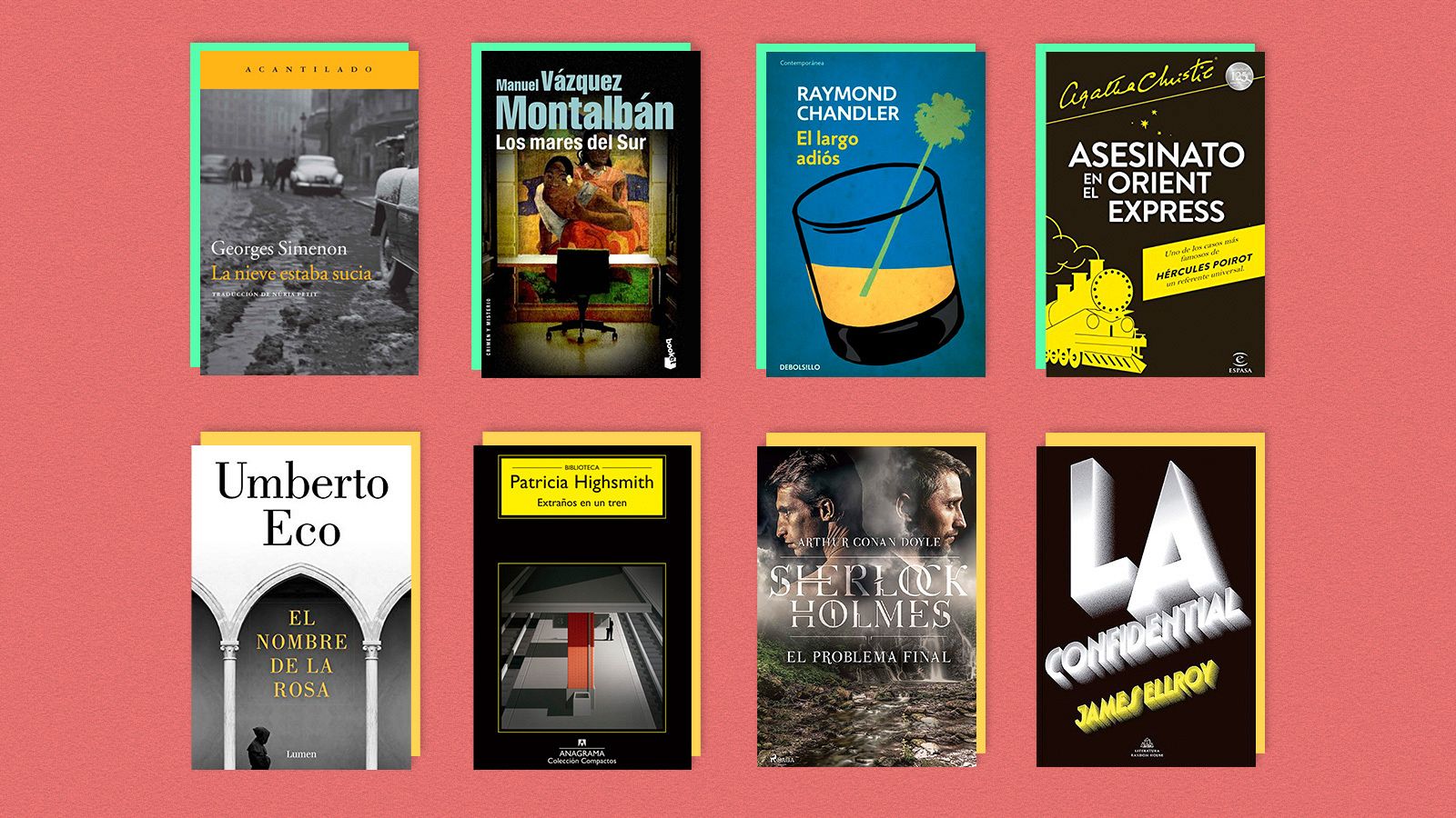 Imagen con portadas de libros de noir