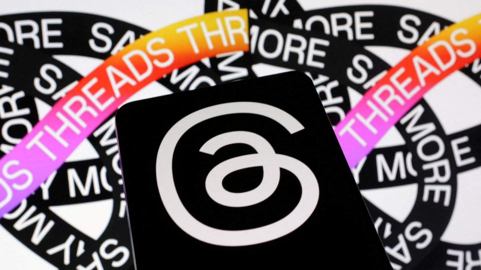 El logotipo de la aplicación Threads, de Meta.