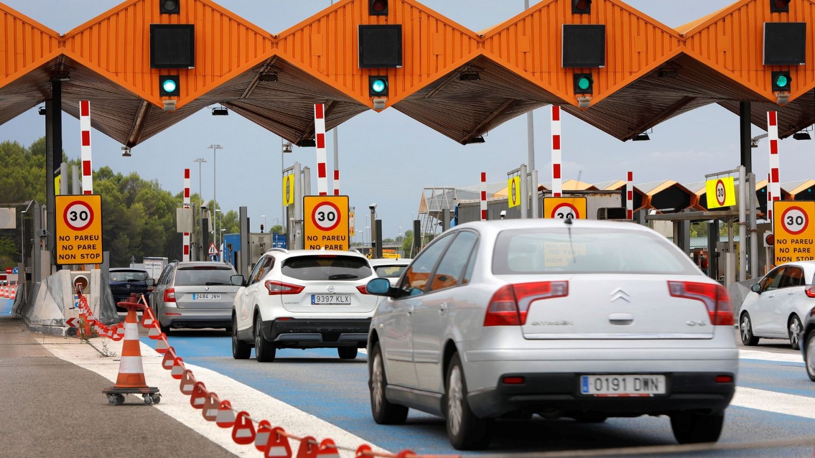 Aspecto del peaje de Martorell en la AP-7 en 2021