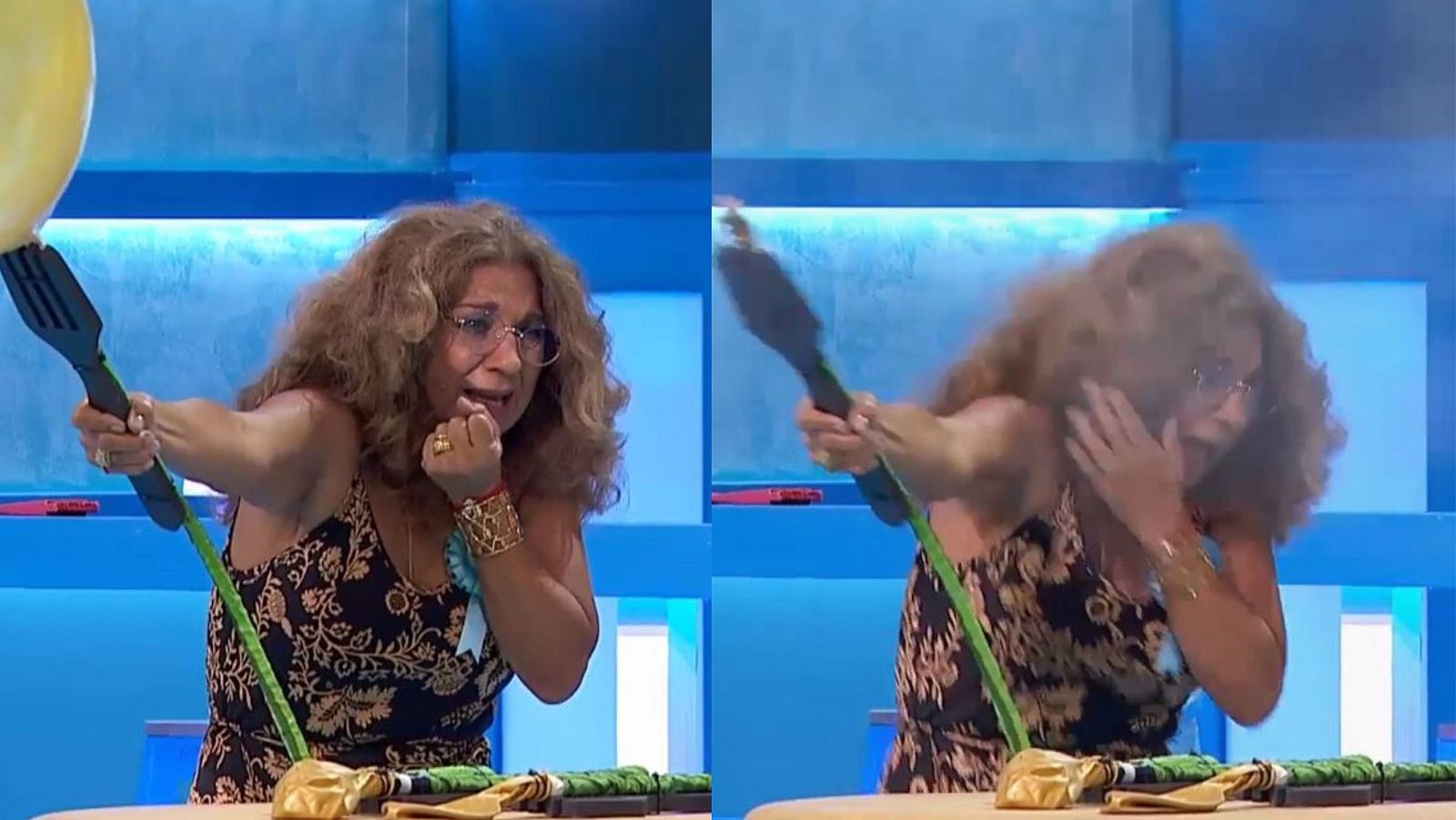 Lolita sufriendo con "La patata caliente"