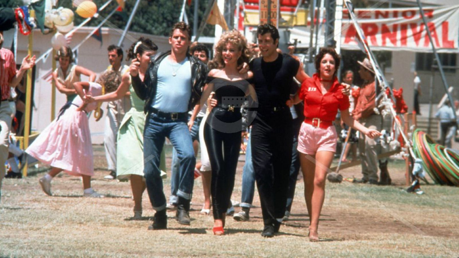 Sandy, Danny, Kenickie y Rizzo en "Grease"