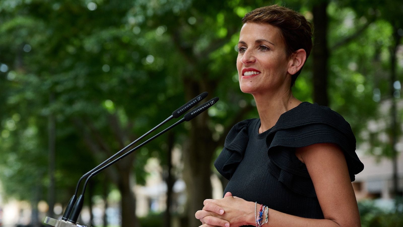 La presidenta en funciones del Gobierno de Navarra y candidata socialista, María Chivite