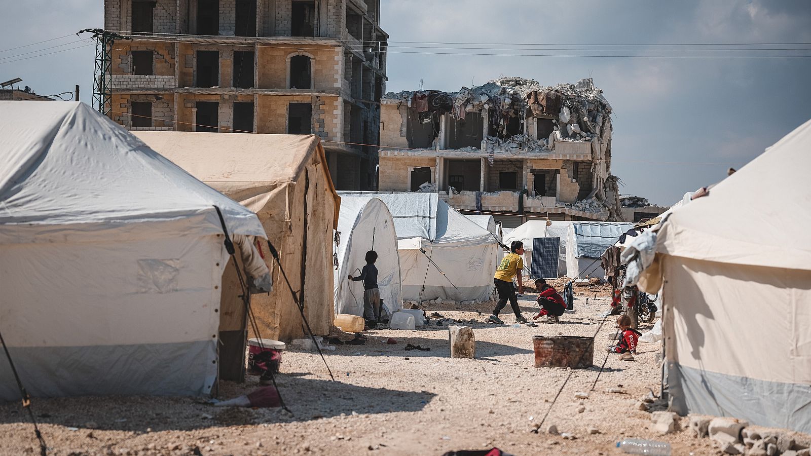 Campo de desplazados en la ciudad de Salqin, en la región de Idlib, en la frontera con Turquía