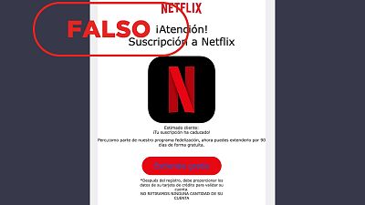 Este correo que alerta de una suscripci�n caducada de Netflix es falso