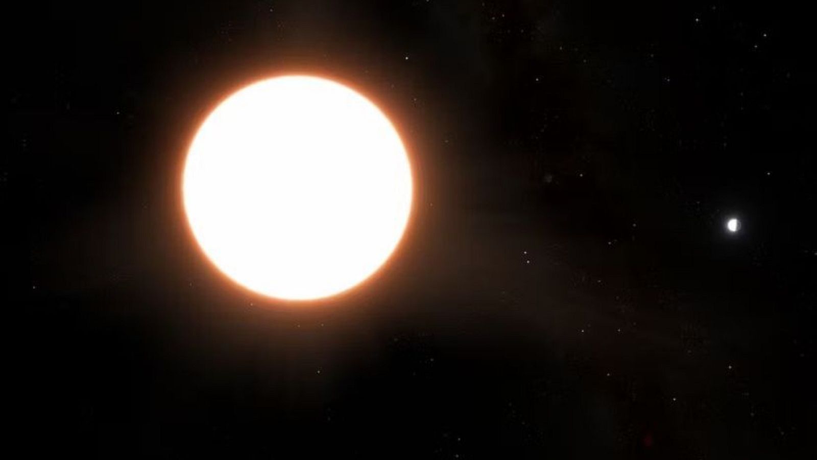 Impresión artística del exoplaneta LTT9779b (a la derecha) orbitando su estrella anfitriona (izquierda) situado a 260 años-luz de la Tierra. Se trata del planeta más brillante descubierto hasta la fecha