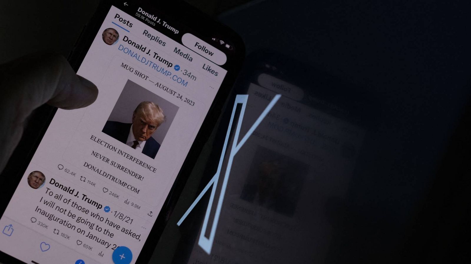 Una imagen de la publicación de Trump en Twitter (ahora llamada X).