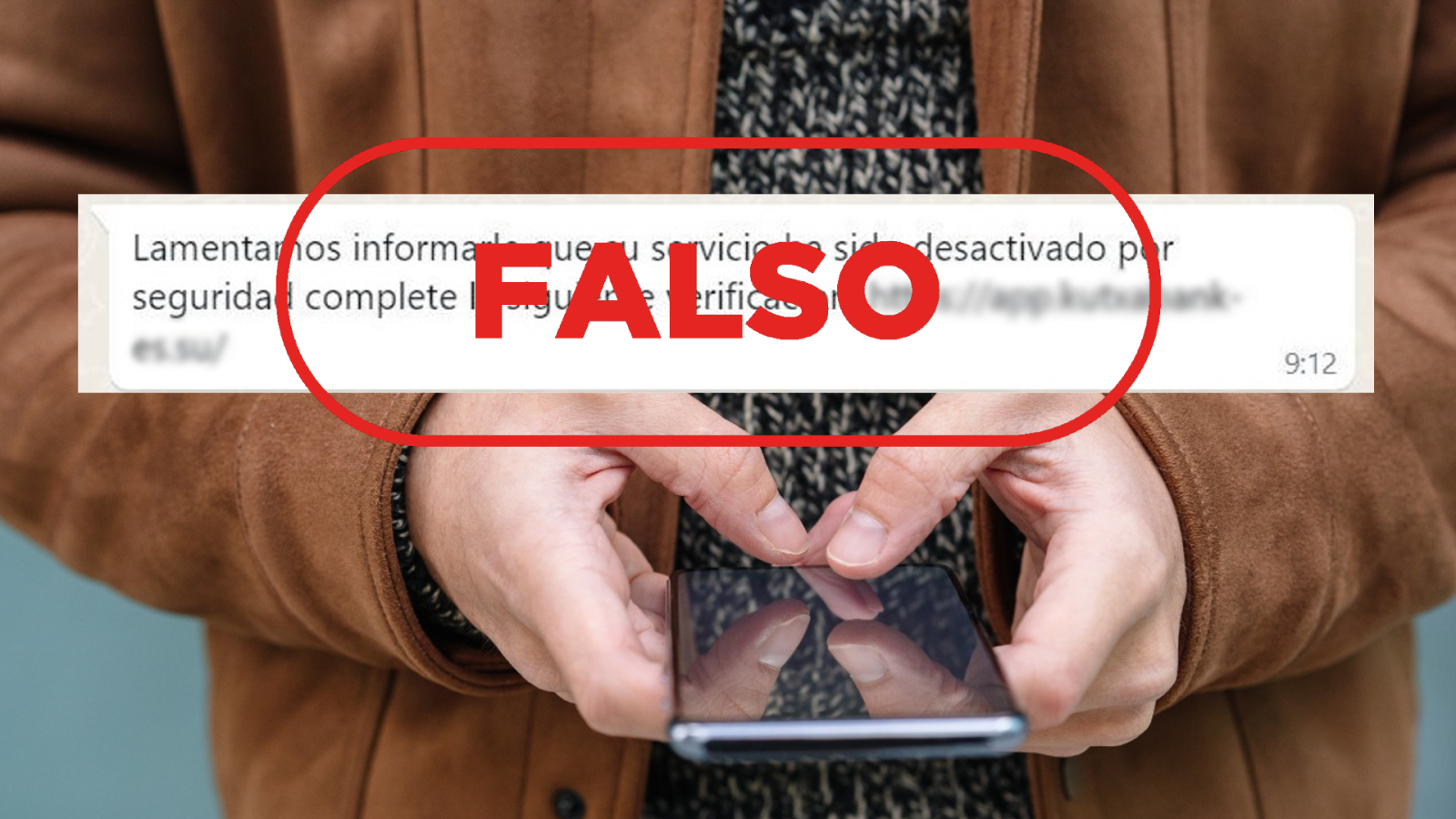 Captura del mensaje fraudulento que suplanta la identidad a Kutxabank