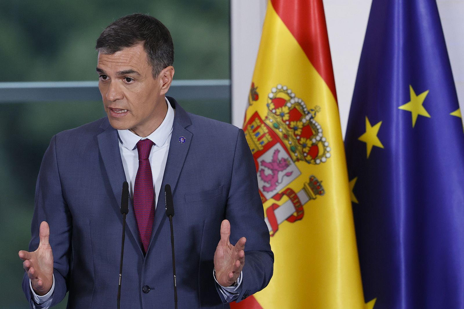 Pedro Sánchz durante la reunión del colegio de Comisarios de la UE