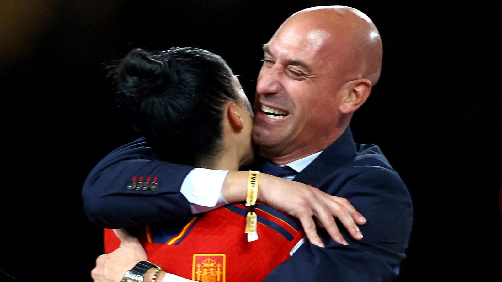 Luis Rubiales, con Jenni Hermoso