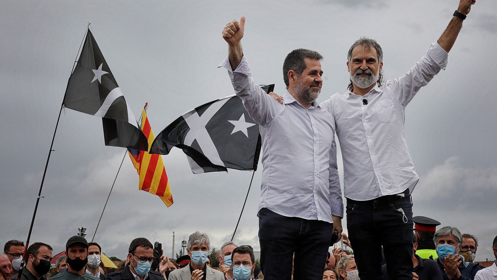 Los expresidentes de Òmnium y de la ANC, Jordi Cuixart y Jordi Sànchez