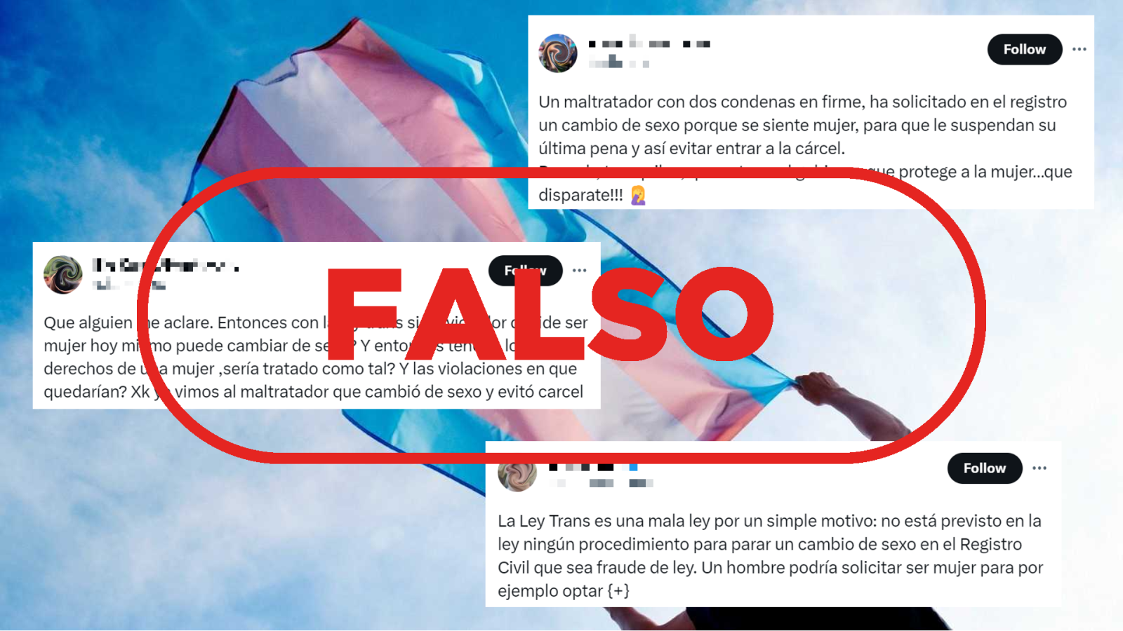 Mensajes falsos sobre las implicaciones legales de un cambio de sexo