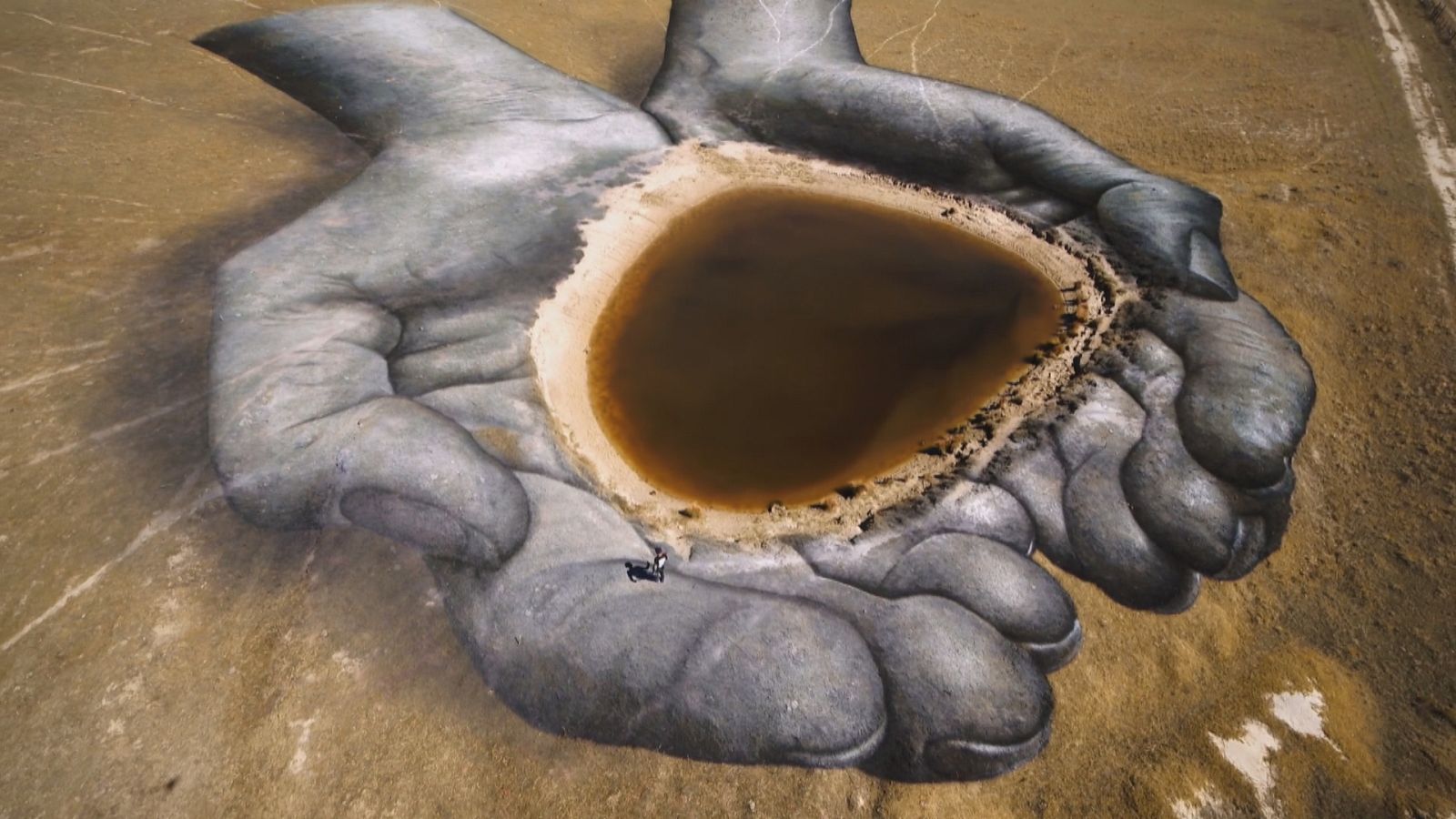 Imagen de dron de la obra de Saype