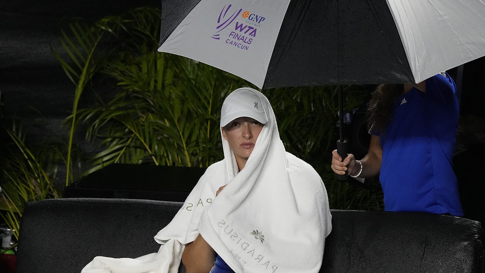 Swiatek, en un momento del partido ante Sabalenka